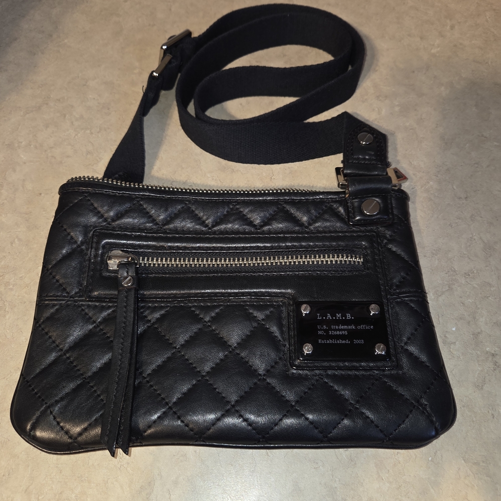 L.A.M.B. by Gwen Stefani Y2K Black Quilted Crossbody Bag Vintage